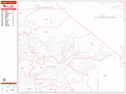 Yorba Linda  Wall Map Red Line Style